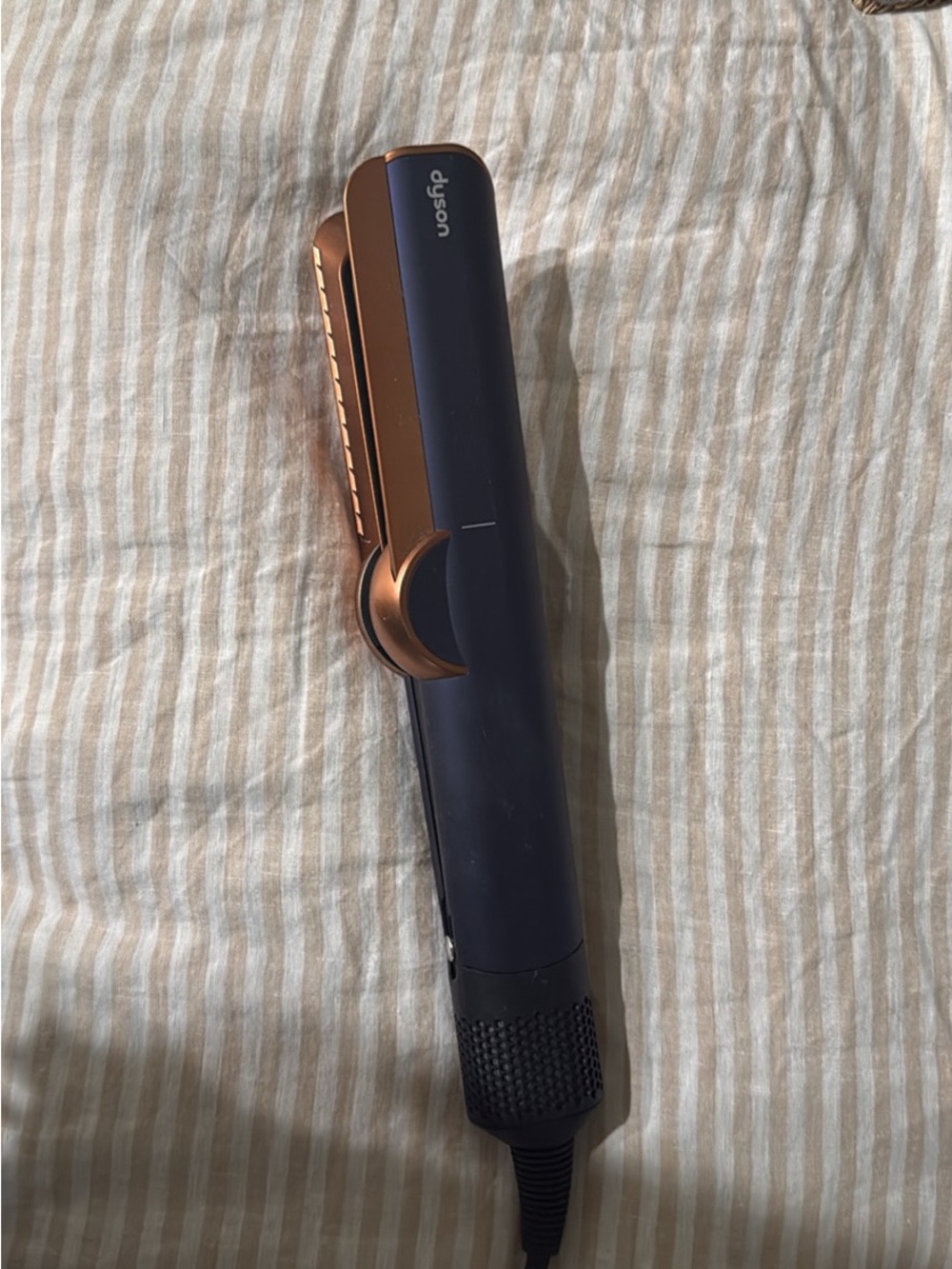 Dyson Hair Straightener in Navy with Copper Accents